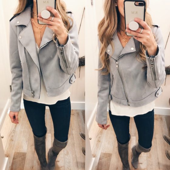 new christmas weekend markdowns - faux suede moto jacket
