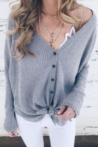 cute bralettes to add to your Winter outfits - lace bralette under thermal top on pinteresttingplans