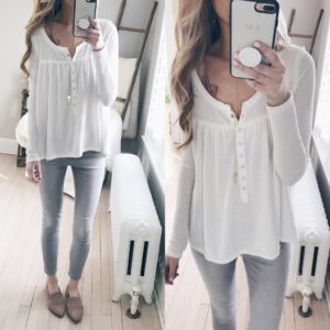 weekly wrap up 1/26/18 - free people thermal and gray skinny jeans winter outfit on pinterestingplans
