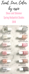Spring Nail Polish Shades 2018 - Sheer and Shimmer Essie Treat Love Color Shades on Pinteresting Plans
