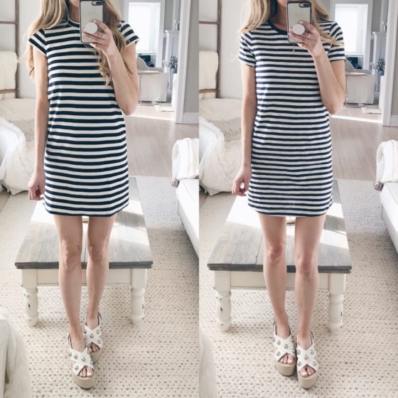 old navy presidents day weekend sale favorites -striped tee shirt dress