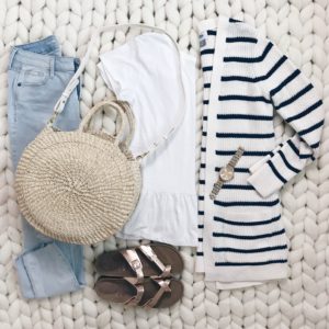 president's day weekend sales - striped cardigan spring outfit on pinteresting plans connecticut lifestyle blog