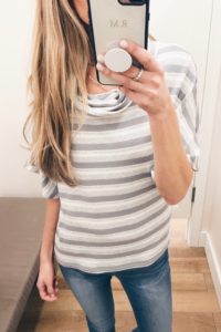 Loft Sale - White/Gray Striped top