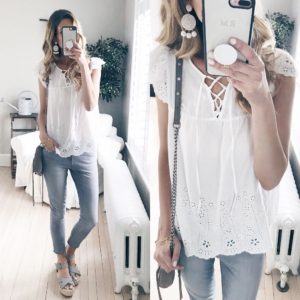 Weekly Wrap Up - Eyelet Lace Up Shirt