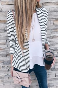 mom fashion affordable striped blazer