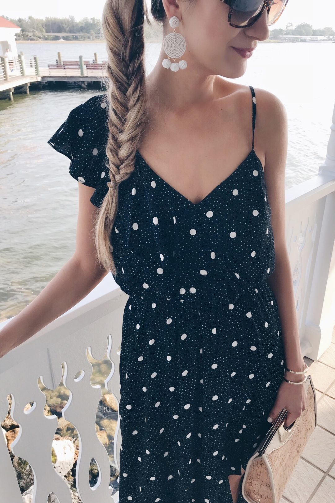 spring trend ruffles - polka dot dress on rachel moore connecticut lifestyle blogger