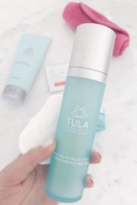 My nighttime skincare routine - PH balancing Tula toner on Pinteresting Planf lifestyle blog