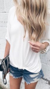 Early Summer Outfits - Twist Front Shirt