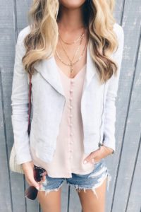 Summer Vacation Outfit Ideas - Linen Moto Jacket