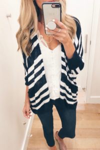 nautical striped beach poncho - august 2018 loft sale