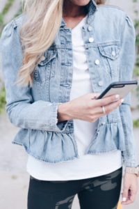 Peplum Denim Jacket on Pinterestig Plans | How to Style Camo Leggings for Fall