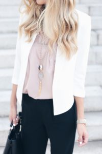 how to style joggers for work - chich office outfit on pinteresting plans connecticut fashion blog
