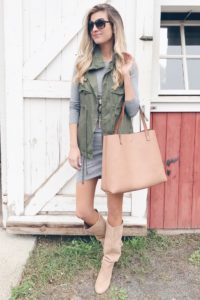 Fall utility vest outfit ideas - over a dress on pinteresting plans blog