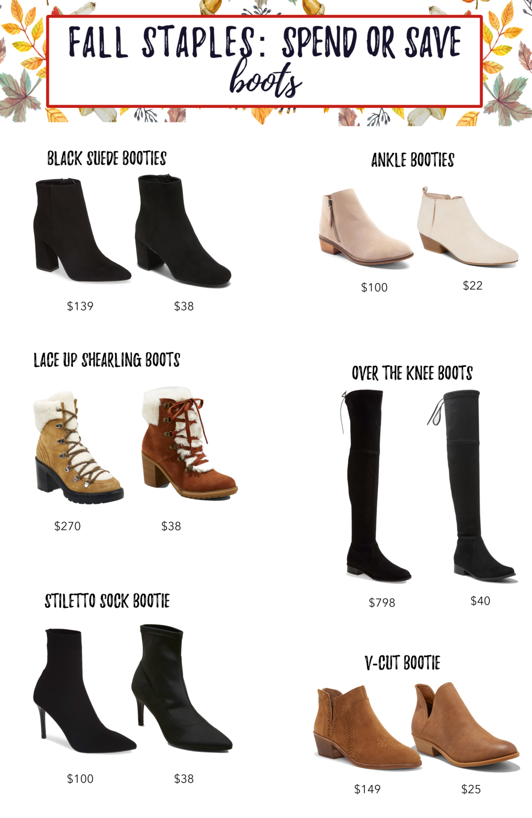 save or splurge fall boots 2018