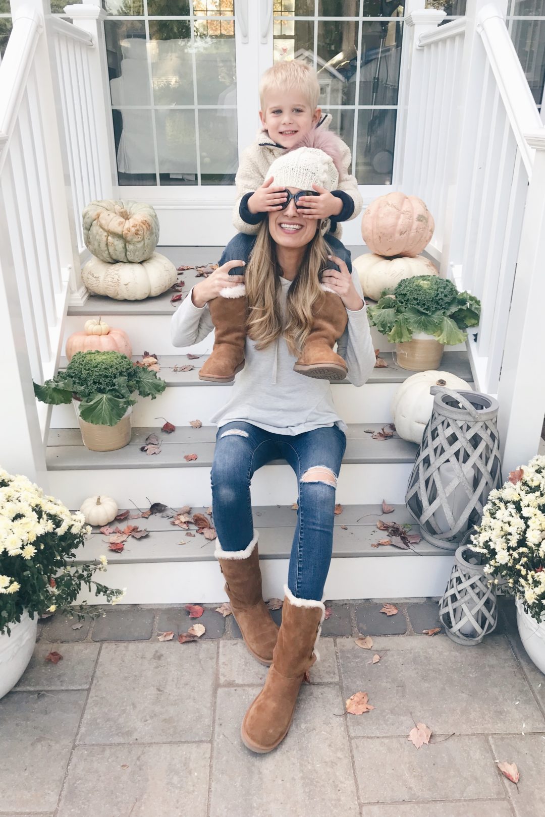 simple fall porch decor and koolaburra mother and son boots on pinteresting plans lifestyle blog