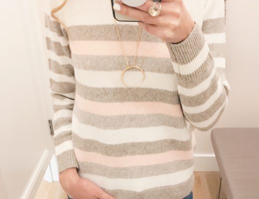 veteran's day weekend sale round up 2018 pink white striped sweater