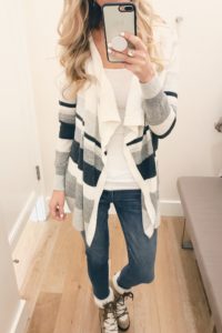 veteran's day weekend sale round up 2018 striped drape cardigan