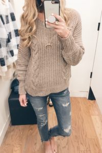 veteran's day weekend sale round up 2018 chenille cable knit taupe women's sweater