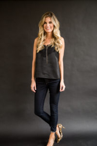 holiday outfit ideas from the gibson glam collection - the rachel cami in black