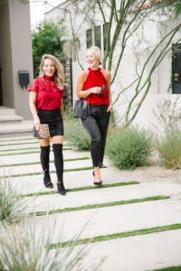 red tops for holiday outfit ideas from the gibson glam collaboration