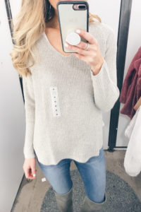 December Old Navy Try On - Gray Sweater