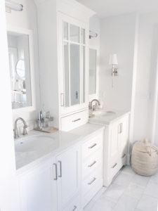 custom look white vanity with tower under $3,000 on pinteresting plans blog