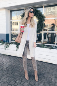 holiday outfits with leopard - love these leopard jeans on interesting plans blog