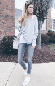 gray skinny jeans outfit on pinteresting plans blog