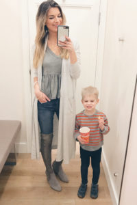 loft sale picks january 2019 - duster cardigan in gray