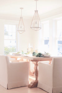winter home decor - dining room table