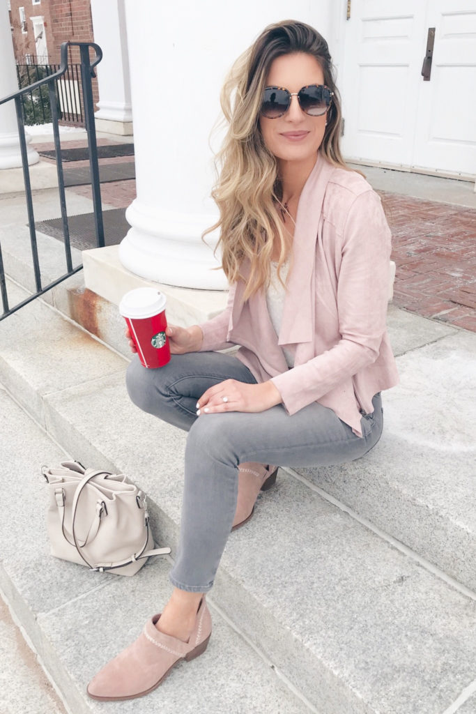 blush pink booties