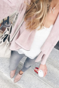 spring outfit with blush booties and a question and answer post on pinteresting plans blog