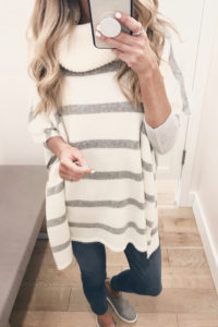 striped poncho on Pinteresting Plans fashion blog