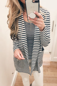 striped lounge blazer on Pinteresting Plans connecticut fashion blog