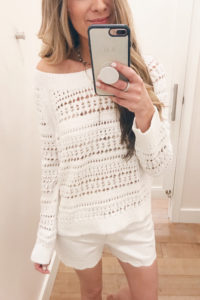 white scalloped hem 4" inseam shorts on sale on Pinteresting Plans fashion blog