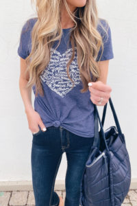 affordable women's jeans and knotted tee - pinteresting plans blog