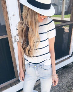 early summer outfit ideas and memorial day weekend sales 2019 - mom jeans on pinteresting plans fashion blogger rachel moore