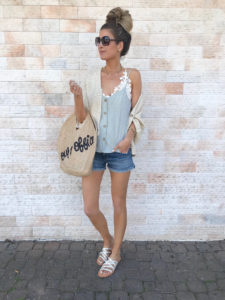 spring shoes - embellished sandals - casual outfit