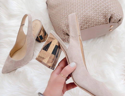 taupe suede block heel pumps and taupe handbag - pinteresting plans blog