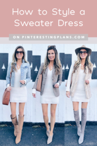 connecticut fashion blogger sharing 3 ways to style a long sleeve sweater dress for fall