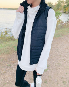 black reversible faux fur vest - pinteresting plans fashion blog
