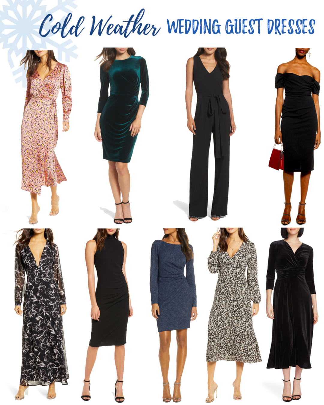 cold weather friendly wedding guest dresses for fall and winter weddings
