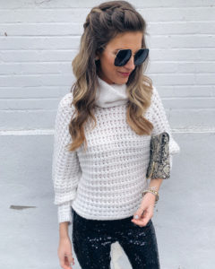 Express cream oversized cow neck knit dolman sweater