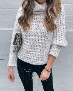 Express cream oversized cow neck knit dolman sweater