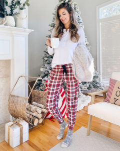 christmas holiday red plaid pajama pants for tall women - pinteresting plans blog