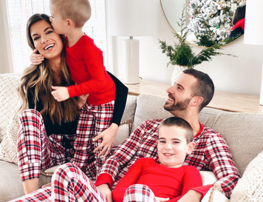 affordable jockey holiday red and white plaid matching christmas pajamas for mom dad and boys