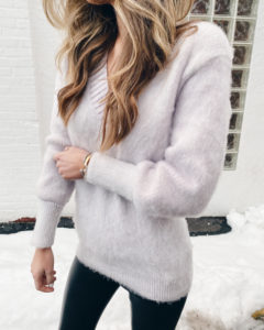 faux leather leggings on sale under $50 with brushed tunic sweater - pinteresting plans blog