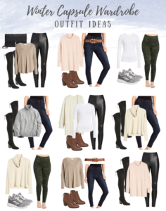 mix and match outfit ideas for womens minimalist winter capsule wardrobe on Pinteresting plans fashion blog