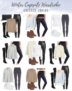 mix and match outfit ideas for womens minimalist winter capsule wardrobe on Pinteresting plans fashion blog