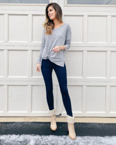 walmart outfit ideas - knotted tunic with jeans on pinteresting plans fashion blog